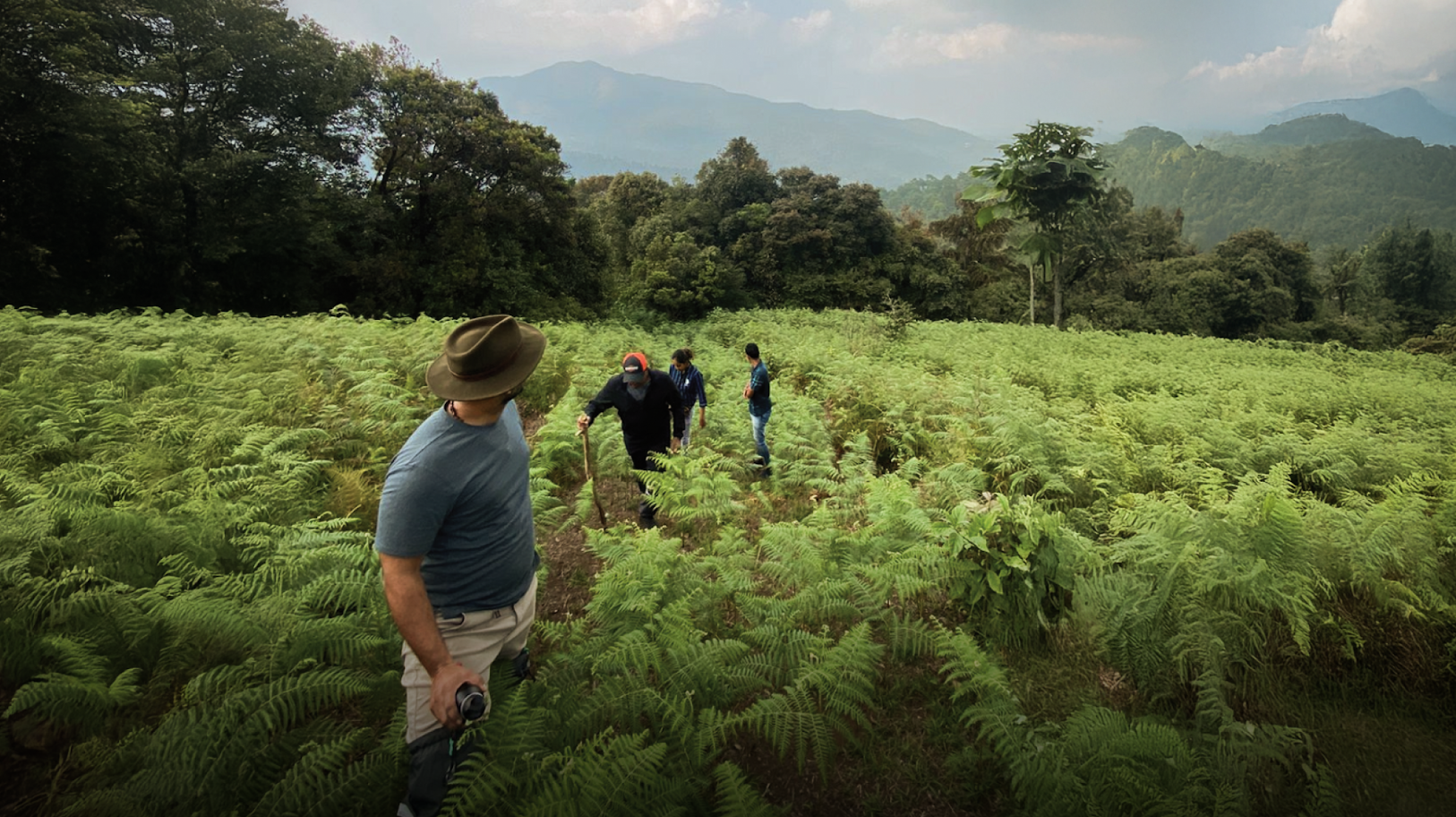 Community members working in nature
